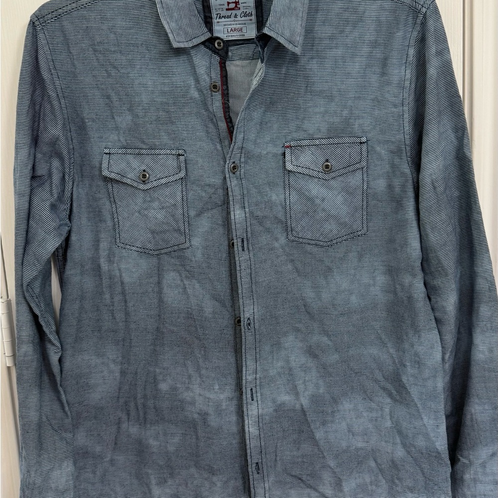 Men's Blue Casual Button Down Shirt